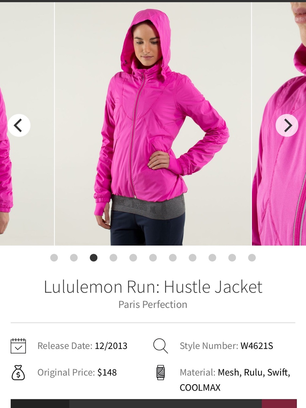 lululemon athletica Hot Pink Hooded Bomber Jacket